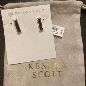 NWT Kendra Scott Lady Gold Stud Black Earrings